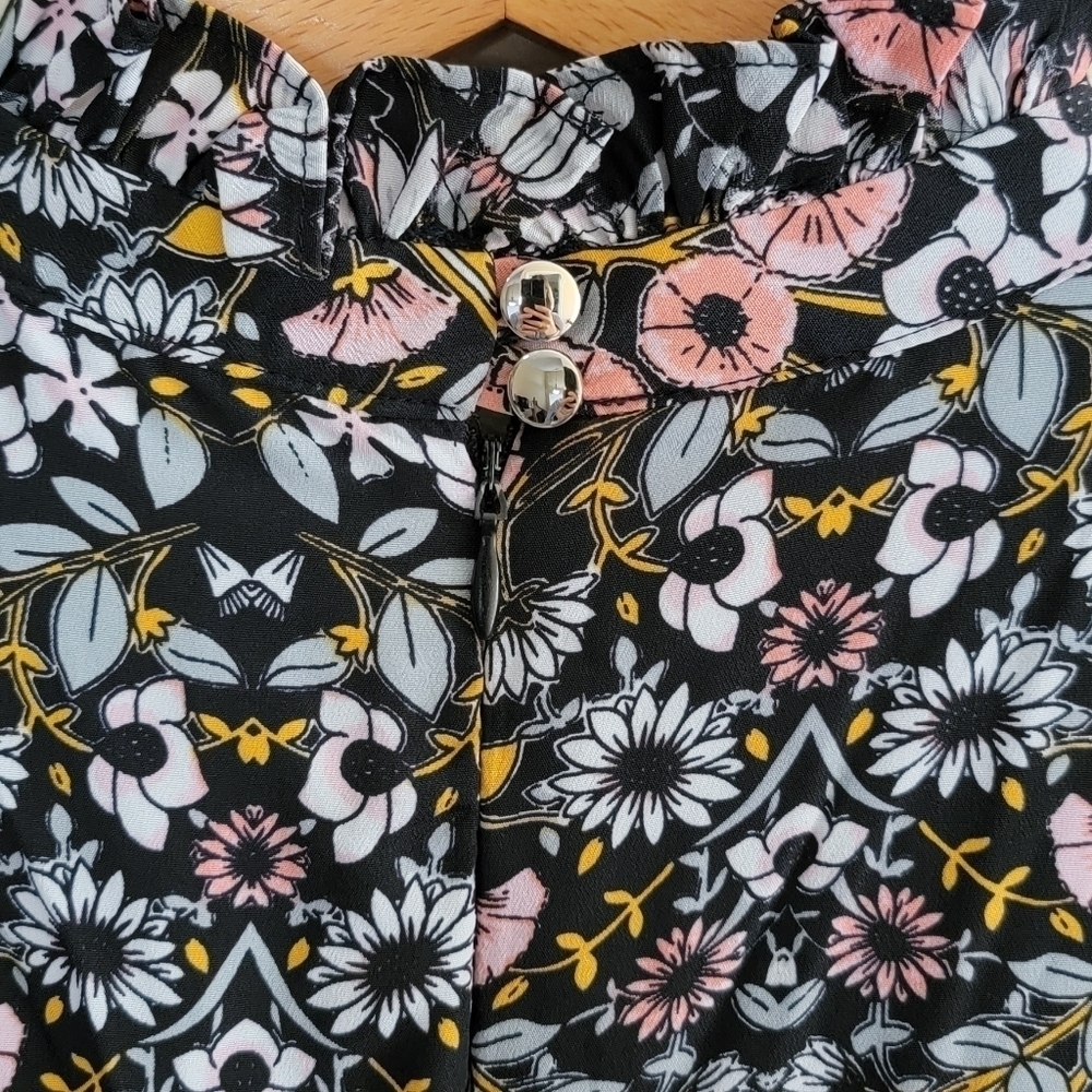 NWT Julia Jordan | Short Sleeve Mock Neck A-line Floral Midi Dress Size 6 - Picture 4 of 10